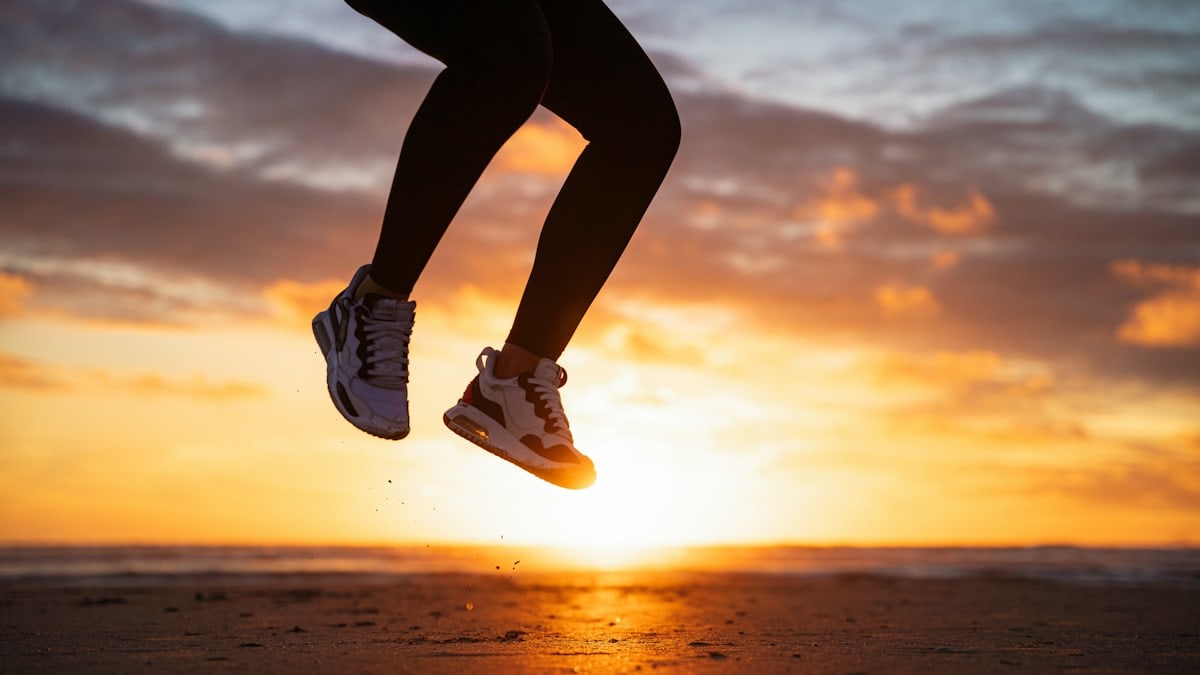 a person jumping in the air
